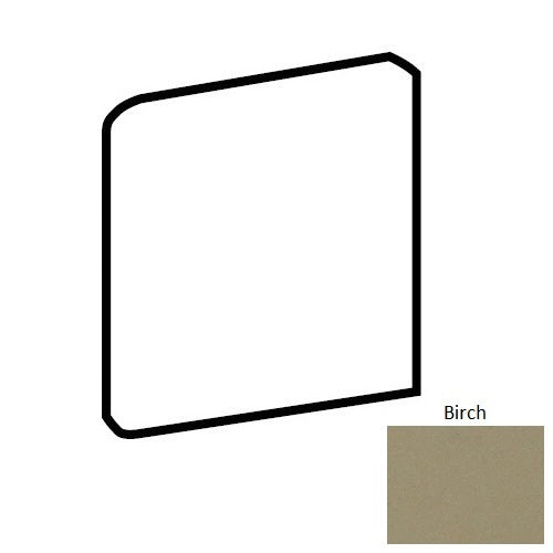 Colormatch Birch Ceramic Wall Trim - 6" X 6" Bullnose Outcorner - Glossy