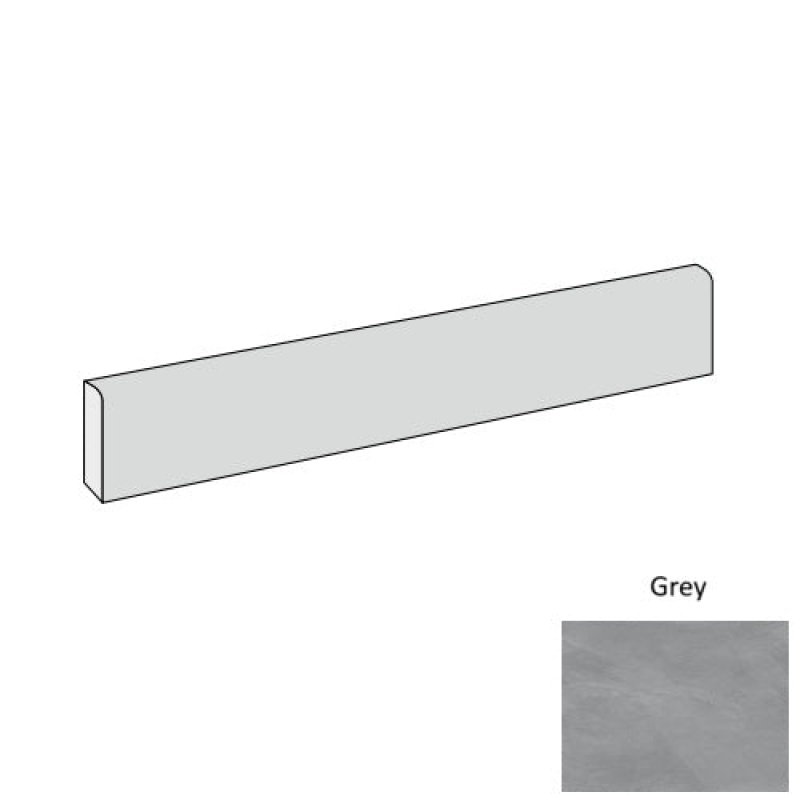 Ecoslate Grey Porcelain Floor Trim Bullnose