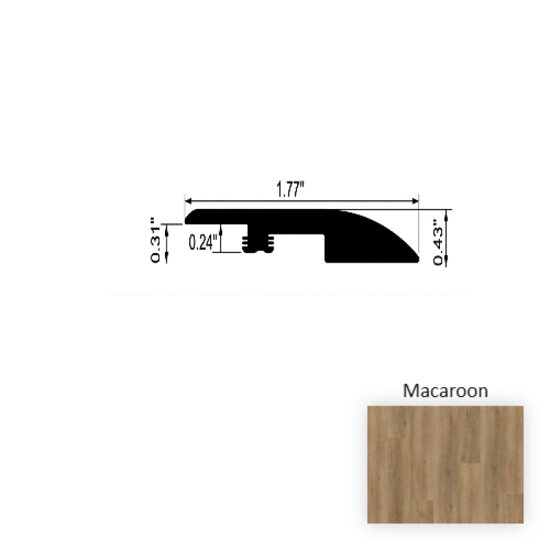 Versacore Pureedge Macaroon Luxury Vinyl Moulding / Trim - 1.7" X 94.5" Flat Reducer - Ceramic Bead