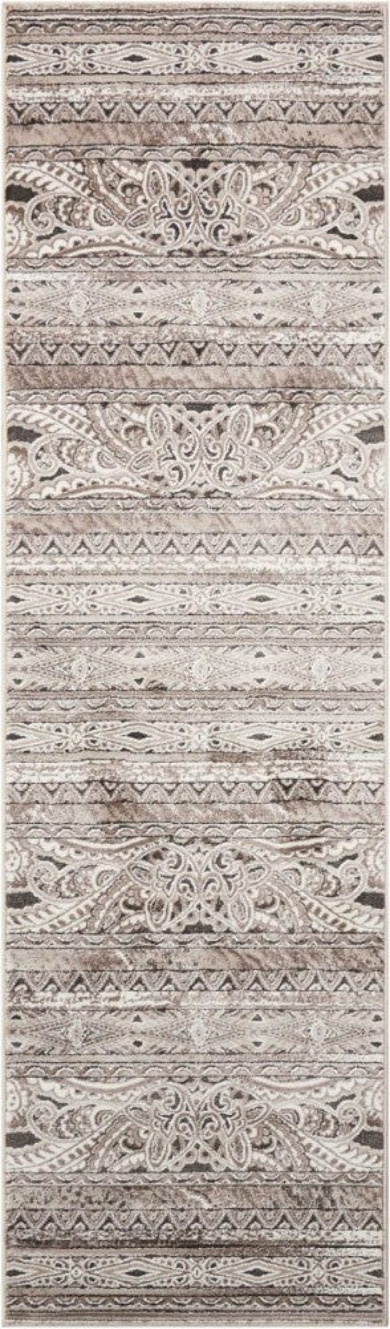 Karma Beige Krm03 Polypropylene & Polyester Transitional Area Rug - 8 Ft Runner - Beige