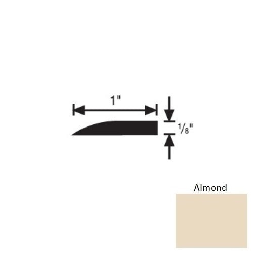 Flextones Almond Vinyl 192A Tile Reducer Strip - 1" X 3 Ft - Thermoplastic