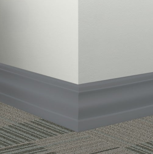 Johnsonite Bedrock Rubber Millwork Contoured Wall Base - 4 1/4" X 96" X 3/8" Delinate - Millwork Contoured Wall Base