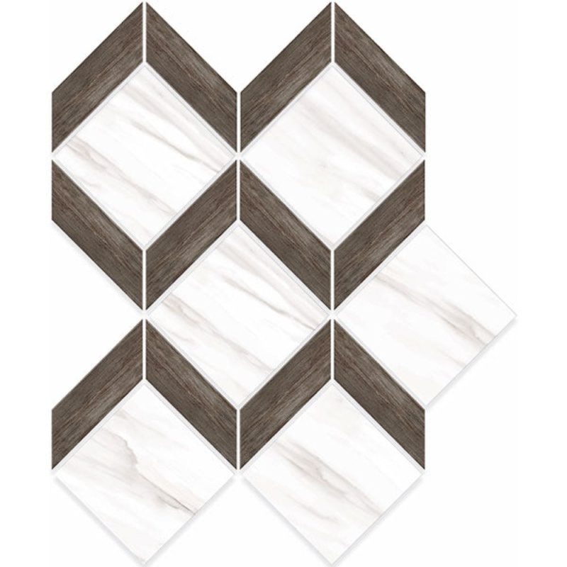 Carrara Select Venato Porcelain Mosaic - Tiziano - Honed