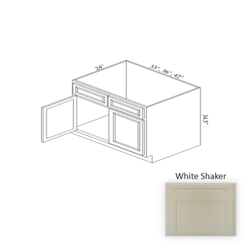 Vision Cabinet White Shaker Wood Kitchen Sink Base Cabinet