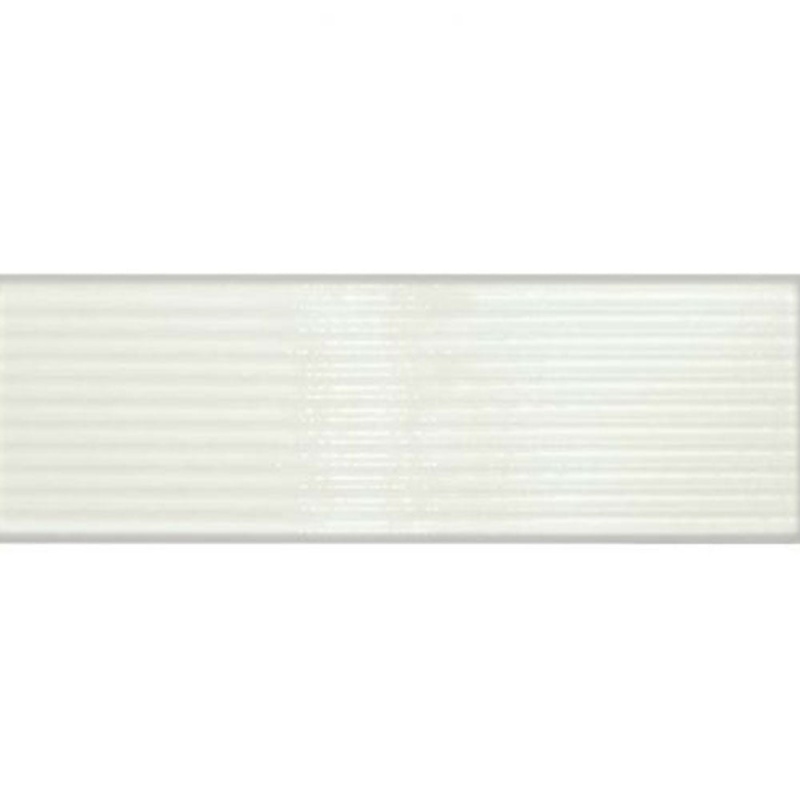 Glassalike Groove Bianco Porcelain Tile - Glossy - 4" X 12"