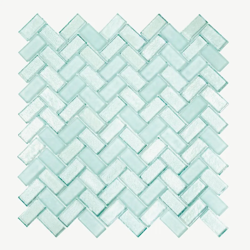 Jeffrey Court Mo'orea Glass Mosaic, 5/8" Herringbone
