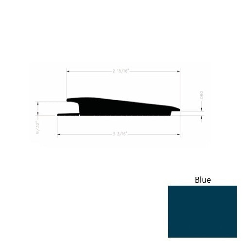 Solid 73 Blue Rubber Rolling Traffic Transition - 3 3/16" X 9 Ft (108") X 1/4" - 0.080"