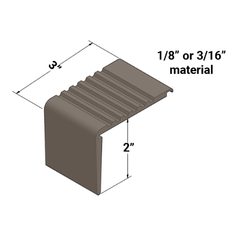 Johnsonite Toast Vinyl Recessed Stair Nose