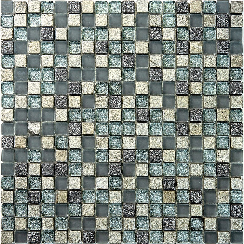 Inka Mini Oak Mixed Mosaic - 0.6" X 0.6" - Glossy & Foiled