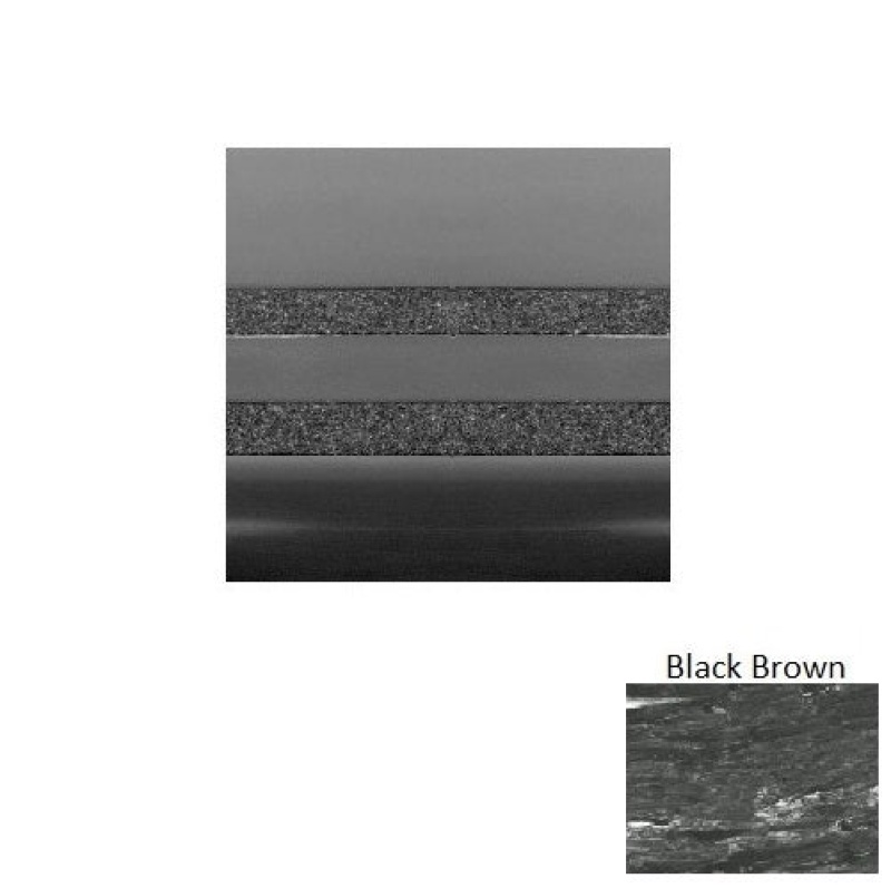 Marbleized 51 Black Brown Light Duty With Two 3/4 Inch Strips Rubber (Rd) With Safety Yellow Abrasive Strip Stair Tread - Smooth
