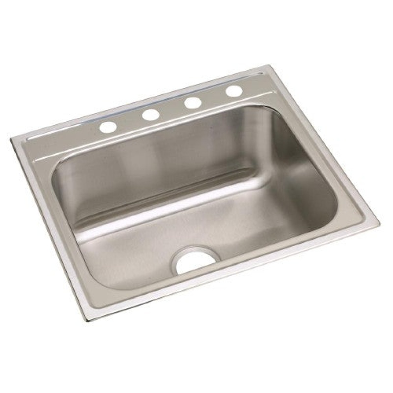 Dpc12522104 Dayton Stainless Steel Drop In Single Bowl Kitchen Sink - 25" X 22" X 10 1/4" With 4 Holes - Stainless Steel