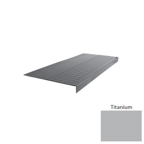 Flextones Titanium Type 701E Distinct Designs Rubber - 15" X 72" Stair Tread - Rgt Radial Ii Raised Disc Design
