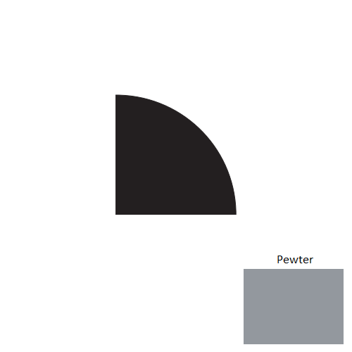 Johnsonite Pewter Rubber Moulding / Trim - 3/4" X 8 Ft (96") X 3/4" Millwork Quarter Round - Millwork Quarter Round