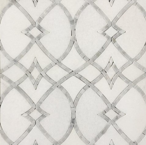 Lace Ii Thassos & Carrara Marble Mosaic - Lace - Polished