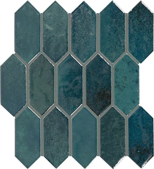 Miramo Horizon Microban Ceramic Mosaic 2" x 5" Picket Fence Glossy