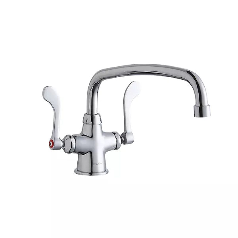 Lk500at12t4 Chrome Deck Mount Kitchen Faucet - Double Handle / One Hole - Chrome