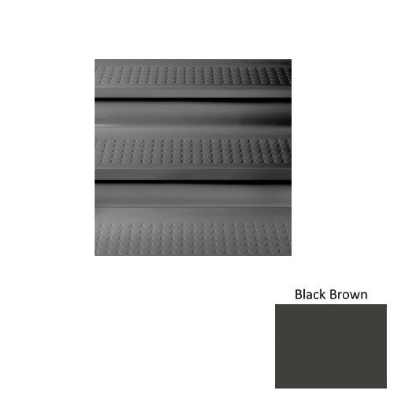 Solid 98 Black Brown Vantage Raised Circular Rubber (Sq) With Black Abrasive Strip Stair Tread - Textured