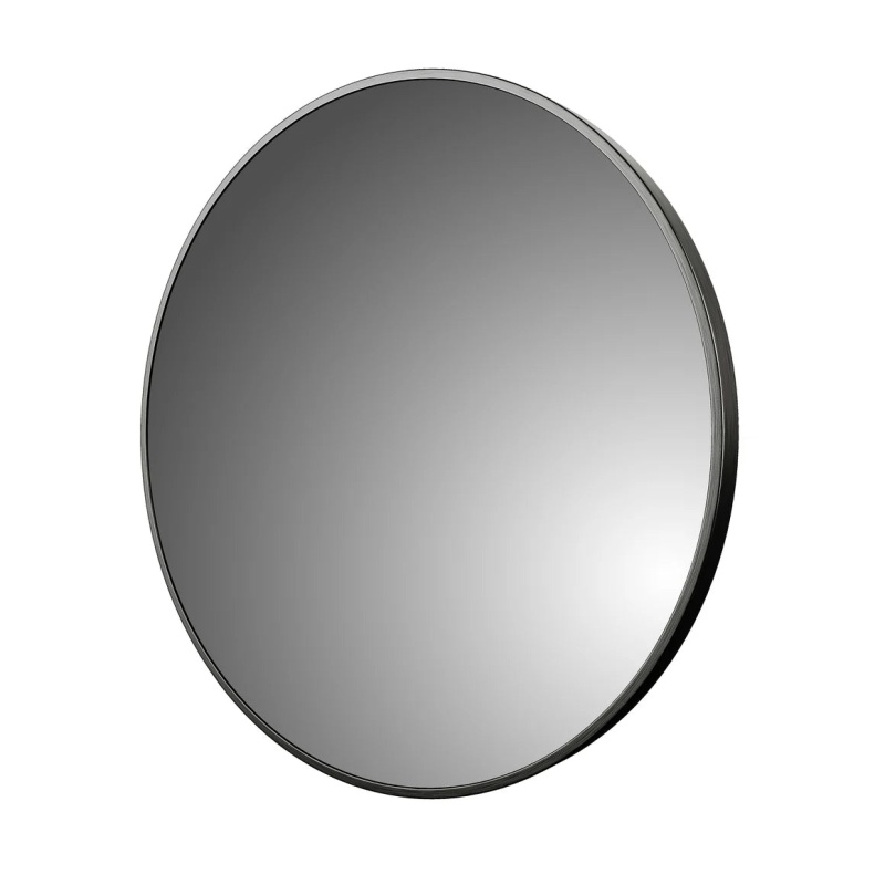 Brushed Black Aluminum Framed Bathroom Mirror - 28" X 28" - Brushed Black