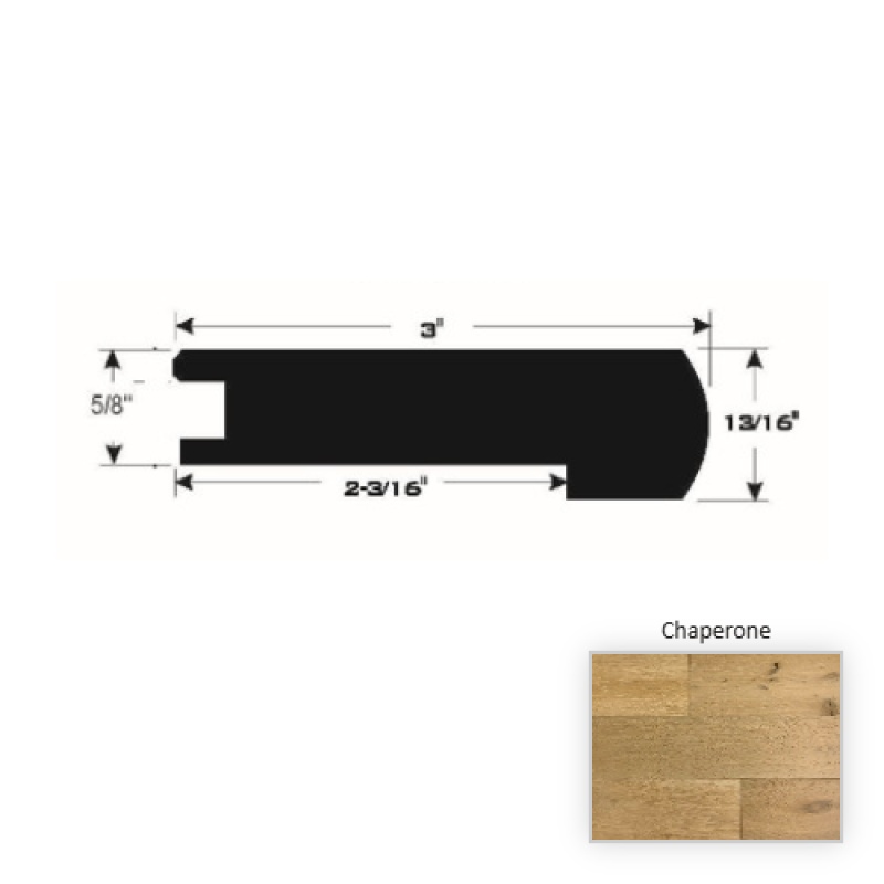 Regalia European Oak Chaperone Hardwood Moulding / Trim - 90" Flush Stair Nose - Wire Brushed & Uv Cured Urethane