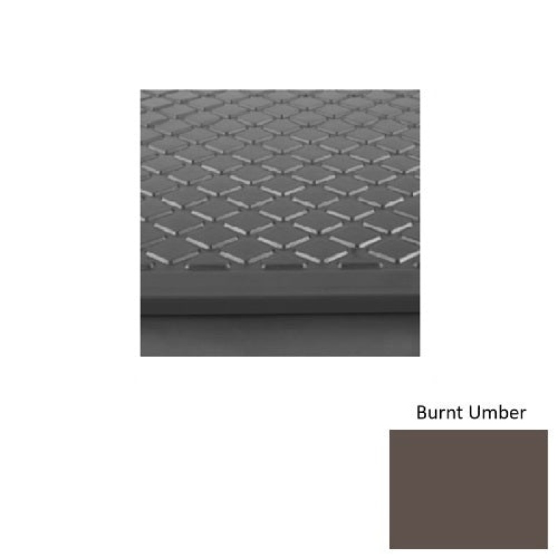 Roppe Solid 31 Burnt Umber Textured Rubber Stair Tread with Galley Red Abrasive Strip