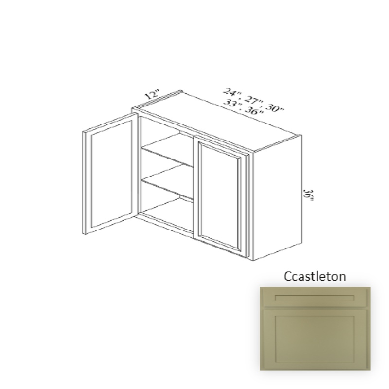 W3036 Castleton Wood Kitchen Wall Cabinet, 30" x 36" x 12" (Assembly Required)