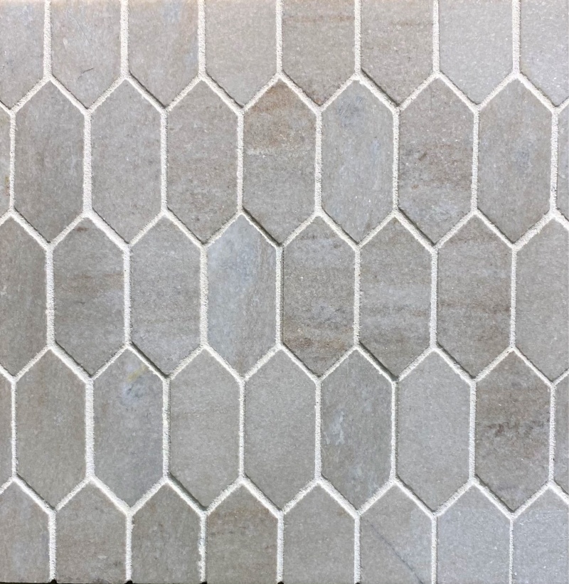 White Slate Mosaic - Flat Hexagon - Honed
