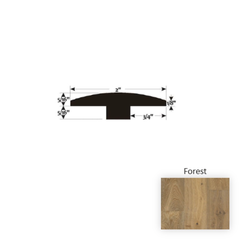 Reserve Forest Hardwood Moulding / Trim - 2" X 90" T Molding - Wire Brushed
