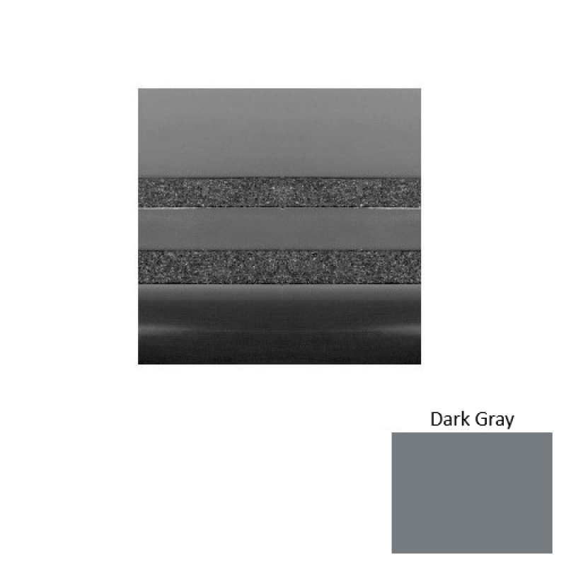 Solid 50 Dark Gray Light Duty With Two 3/4 Inch Strips Rubber (Sq) With Safety Yellow Abrasive Strip Stair Tread - Smooth