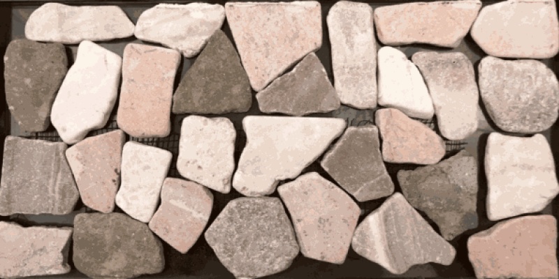 Island Rock Interlocking Merak Pebble Mosaic - 10 1/2" X 10 1/2" - Honed