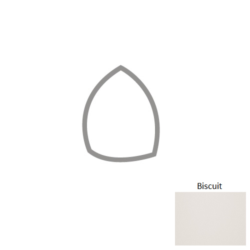 Vogue Biscuit Ceramic Wall Trim - 1" X 1" Beak - Glossy