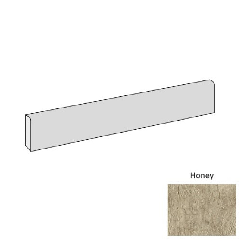 Chalet Honey Porcelain Floor Trim - 3" X 24" Bullnose - Natural