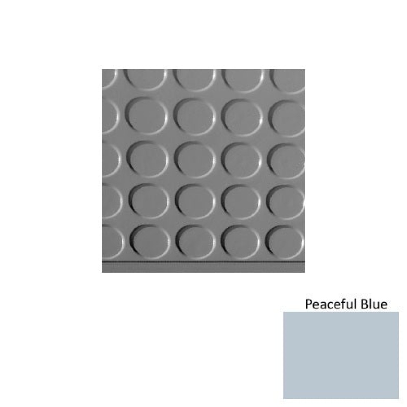 Solid 97 Peaceful Blue Vantage Raised Circular Rubber (Sq) With Black Abrasive Strip Stair Tread - Textured