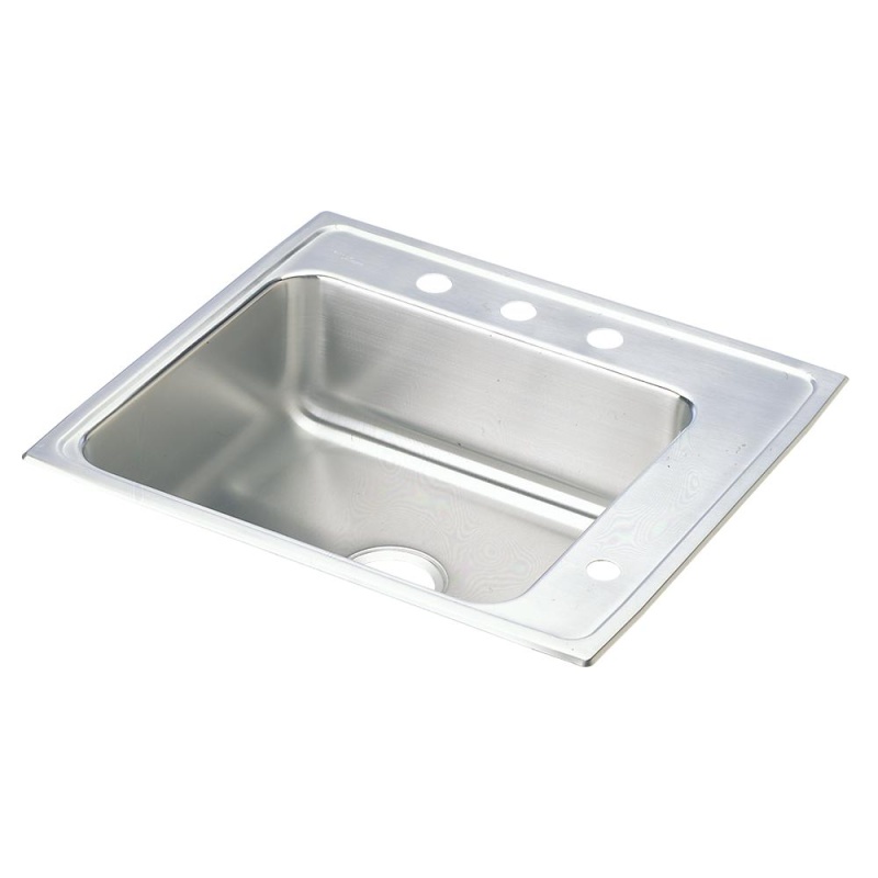 Drkad222065r4 Lustertone Classic Stainless Steel Drop In Single Bowl Kitchen Sink - 22" X 19 1/2" X 6 1/2" - Stainless Steel