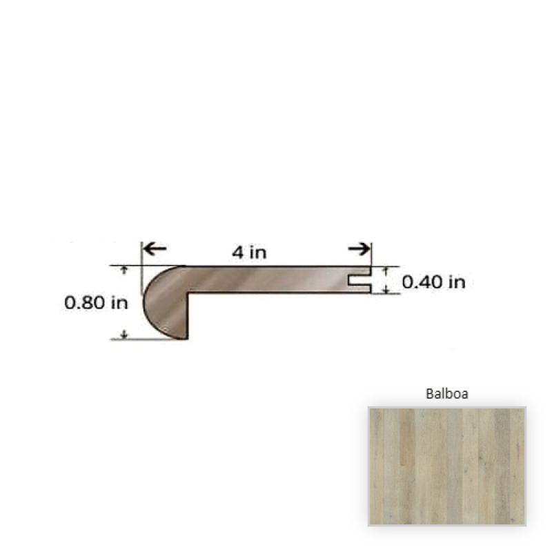 Oak Balboa Hardwood Moulding / Trim - 84.25" Stair Nose - Nu Oil
