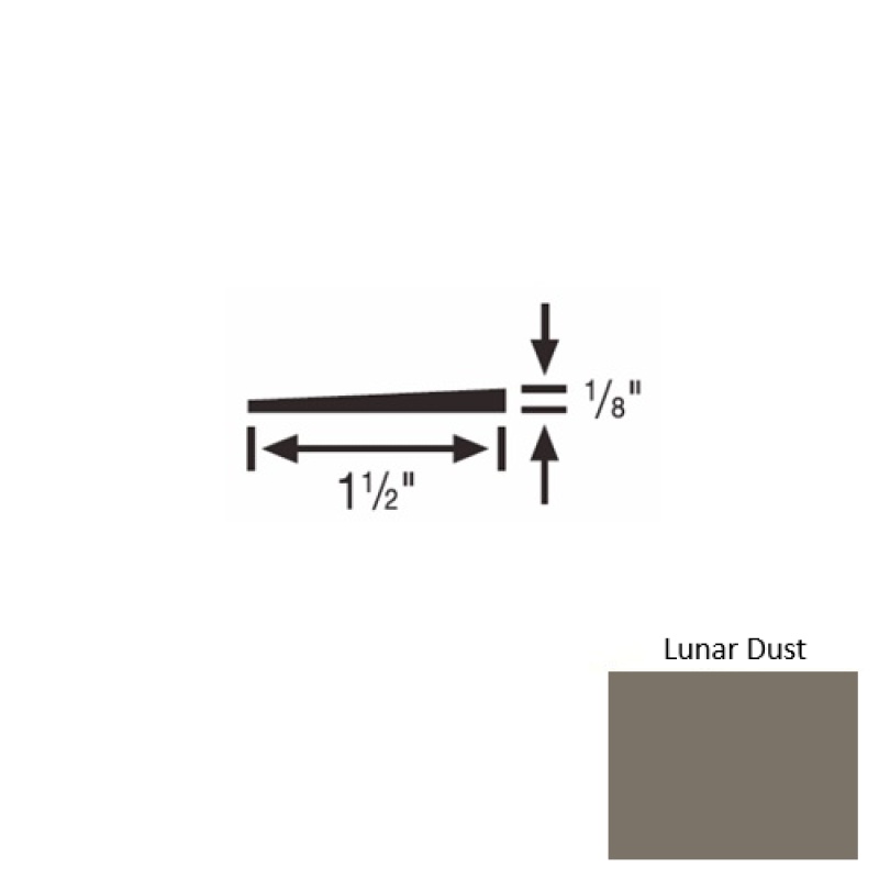 Solid 45 Lunar Dust Rubber Reducer Strip - 1 1/2" X 9 Ft (108") X 1/8"