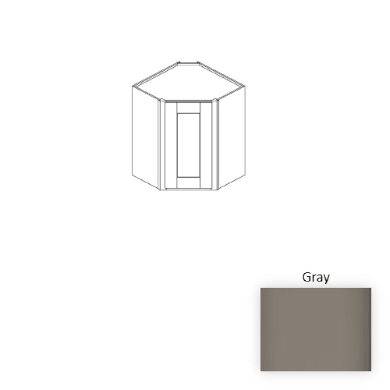 Gray Wood Kitchen Diagonal Corner Wall Cabinet