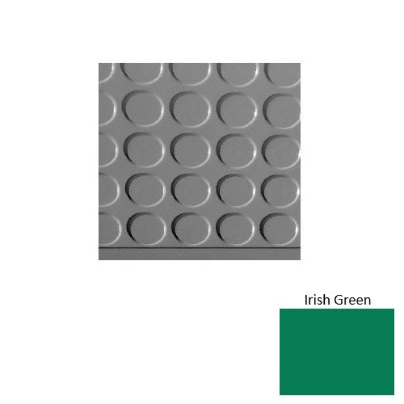 Solid 97 Irish Green Vantage Raised Circular 15" Depth Rubber (Sq) Stair Tread With Dupont Kevlar - Textured