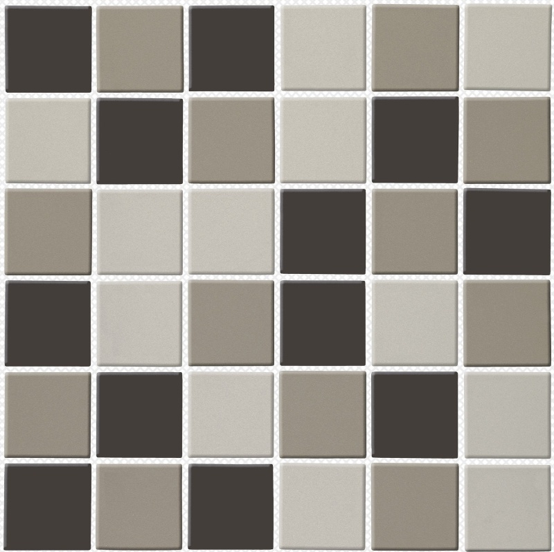 Source Dark Blend Porcelain Mosaic - 2" X 2" - Matte