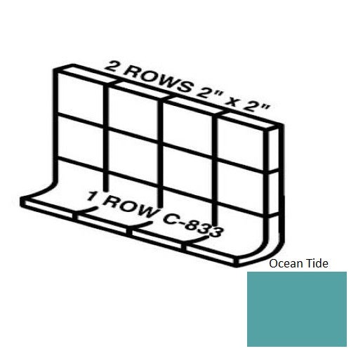 Unglazed Mosaics Ocean Tide Porcelain Wall Trim - 6" X 12" Built Up Base (Mt6ag) - Unglazed
