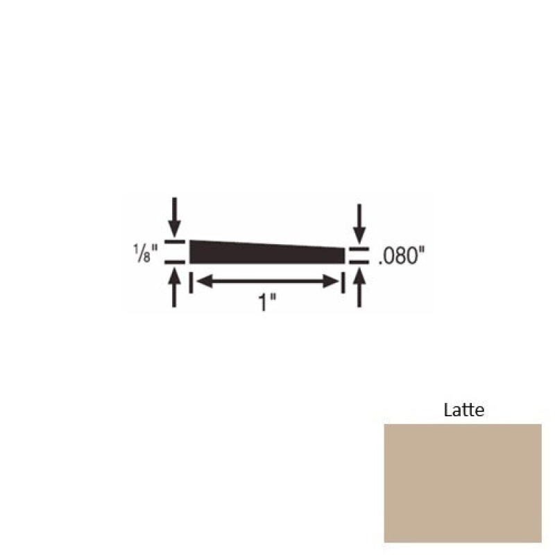Solid 59 Latte Rubber Reducer Strip - 1" X 9 Ft (108") X 1/8"