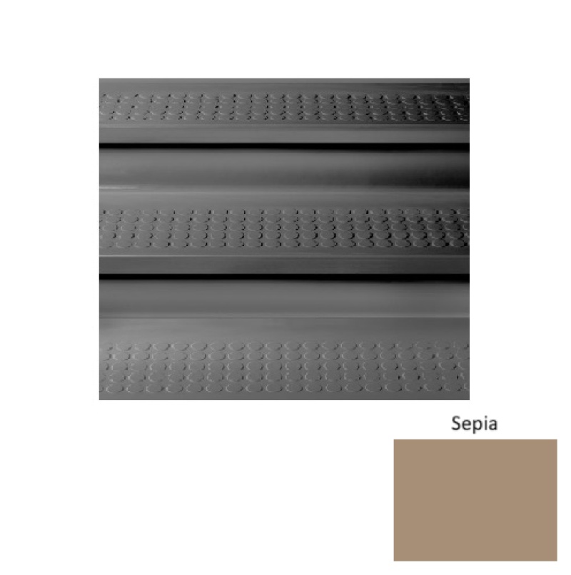 Solid 96 Sepia Vantage Raised Circular Rubber (Sq) Stair Tread With Riser - Textured