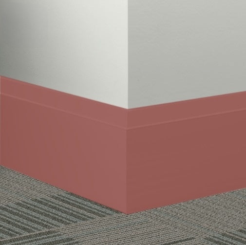 Johnsonite Sailor Red Rubber Millwork Contoured Wall Base, 4 1/2" x 96" x 3/8", Equinox