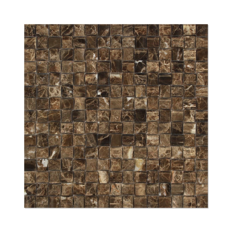 Emperador Dark Marble Mosaic - 3D Small Bread - Polished