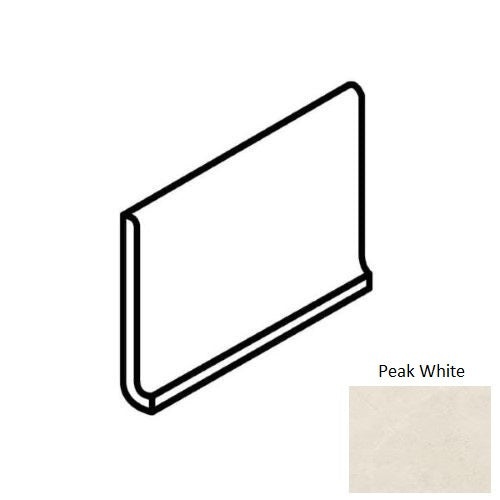 Modern Formation Peak White Porcelain Floor & Wall Trim - 6" X 12" Cove Base - Matte