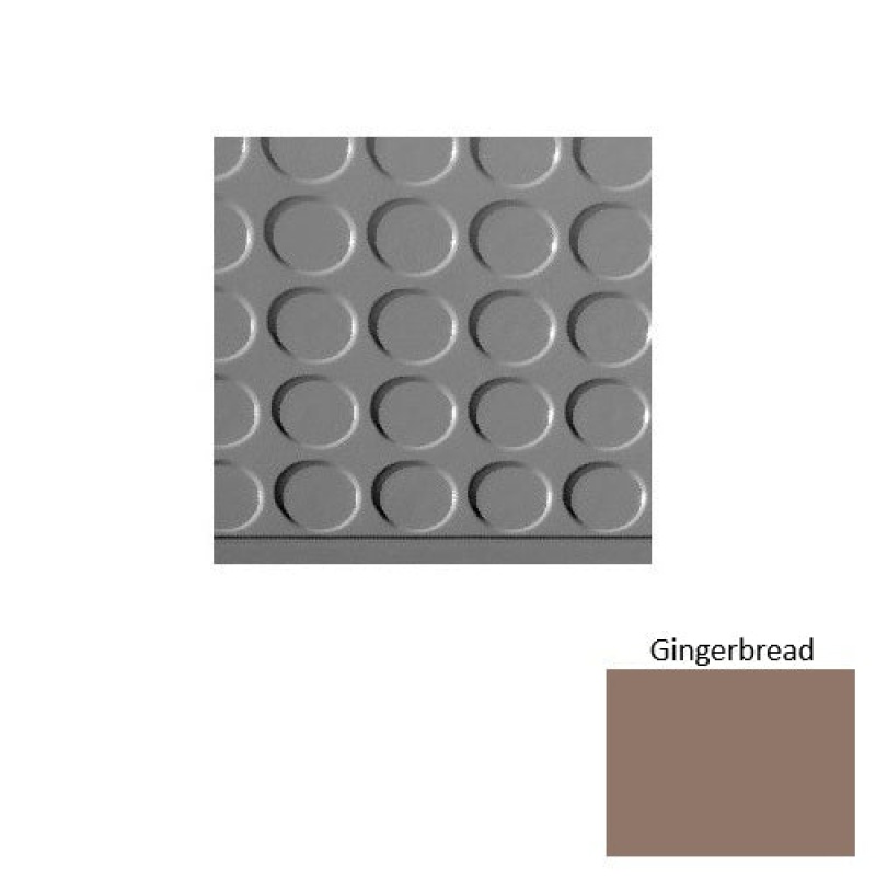 Solid 97 Gingerbread Vantage Raised Circular 15" Depth Rubber (Sq) Stair Tread With Dupont Kevlar - Textured