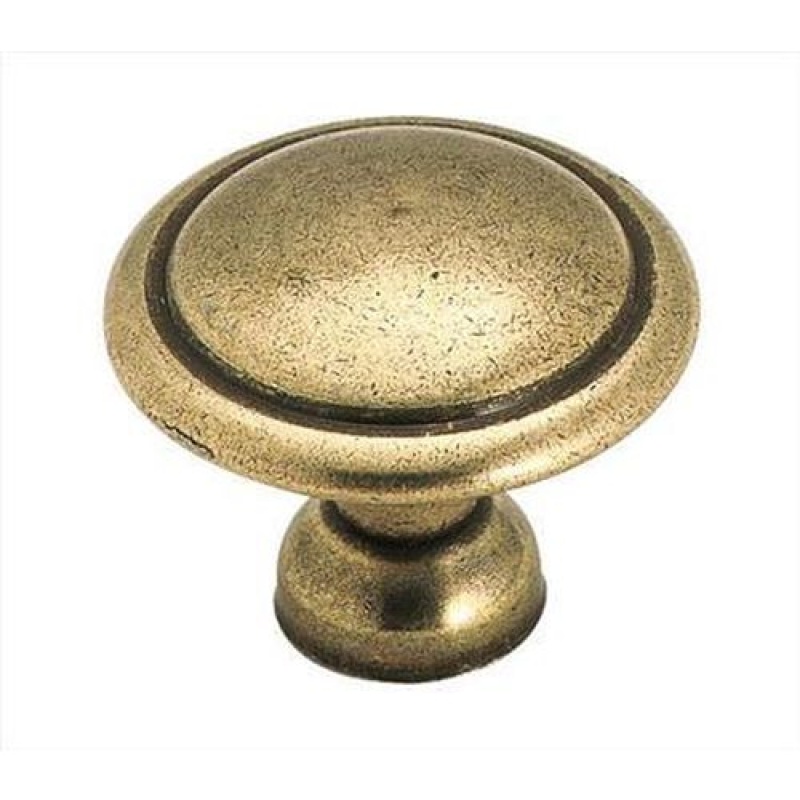 Everyday Heritage Zinc Cabinet Knob - Light Antique Brass - 1 3/8" (35 Mm) Length