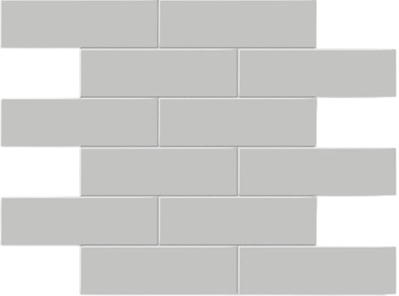 Soho Loft Grey Ceramic Mosaic - 2" X 6" Brick