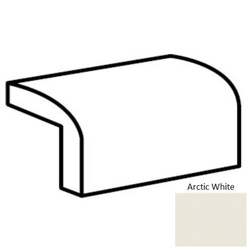 Daltile Keystones Unglazed Mosaic Arctic White Porcelain Floor & Wall Cap Trim, 2" x 2", Matte