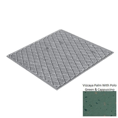 Spextones Vizcaya Palm With Polo Green & Cappuccino Rubber Diamond Landing Tile - Textured - 27" X 27"