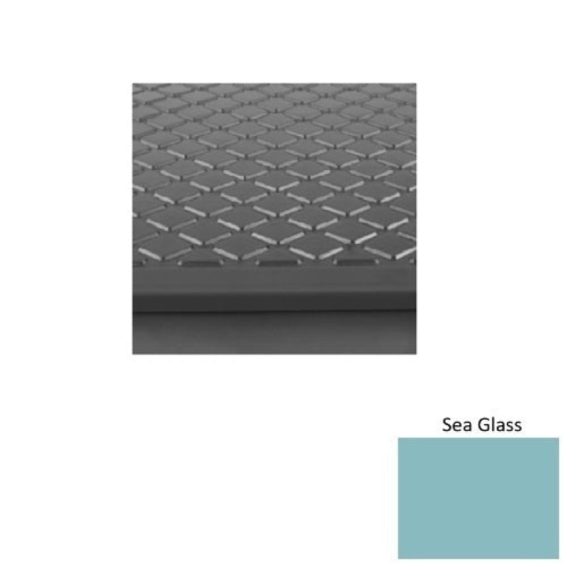 Solid 30 Sea Glass Diamond Rubber (Sq) With Black Abrasive Strip Stair Tread - Textured